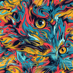 Stoner Cat Abstract Pattern 14 Minky Fabric