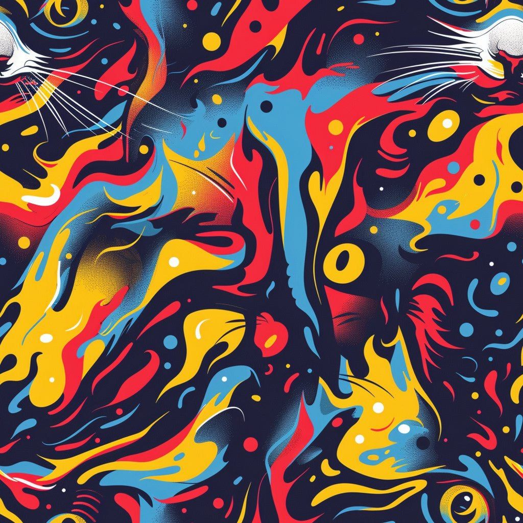 Stoner Cat Abstract Pattern 15 Minky Fabric