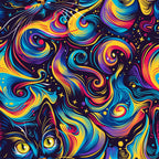 Stoner Cat Abstract Pattern 2 Minky Fabric