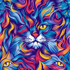 Stoner Cat Abstract Pattern 3 Minky Fabric