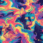 Stoner Cat Abstract Pattern 5 Minky Fabric