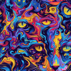 Stoner Cat Abstract Pattern 6 Minky Fabric