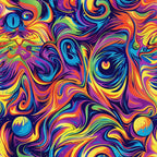 Stoner Cat Abstract Pattern 8 Minky Fabric