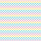 Pattern of evenly spaced, colorful horizontal lines composed of dots in various colors on a white background.
