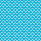 A pattern of light blue hearts on a medium blue background.