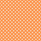 Pattern of small white flowers on an orange background, arranged in a uniform grid.