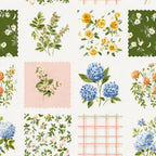 Summer Floral Grid Pattern 1 Minky Fabric