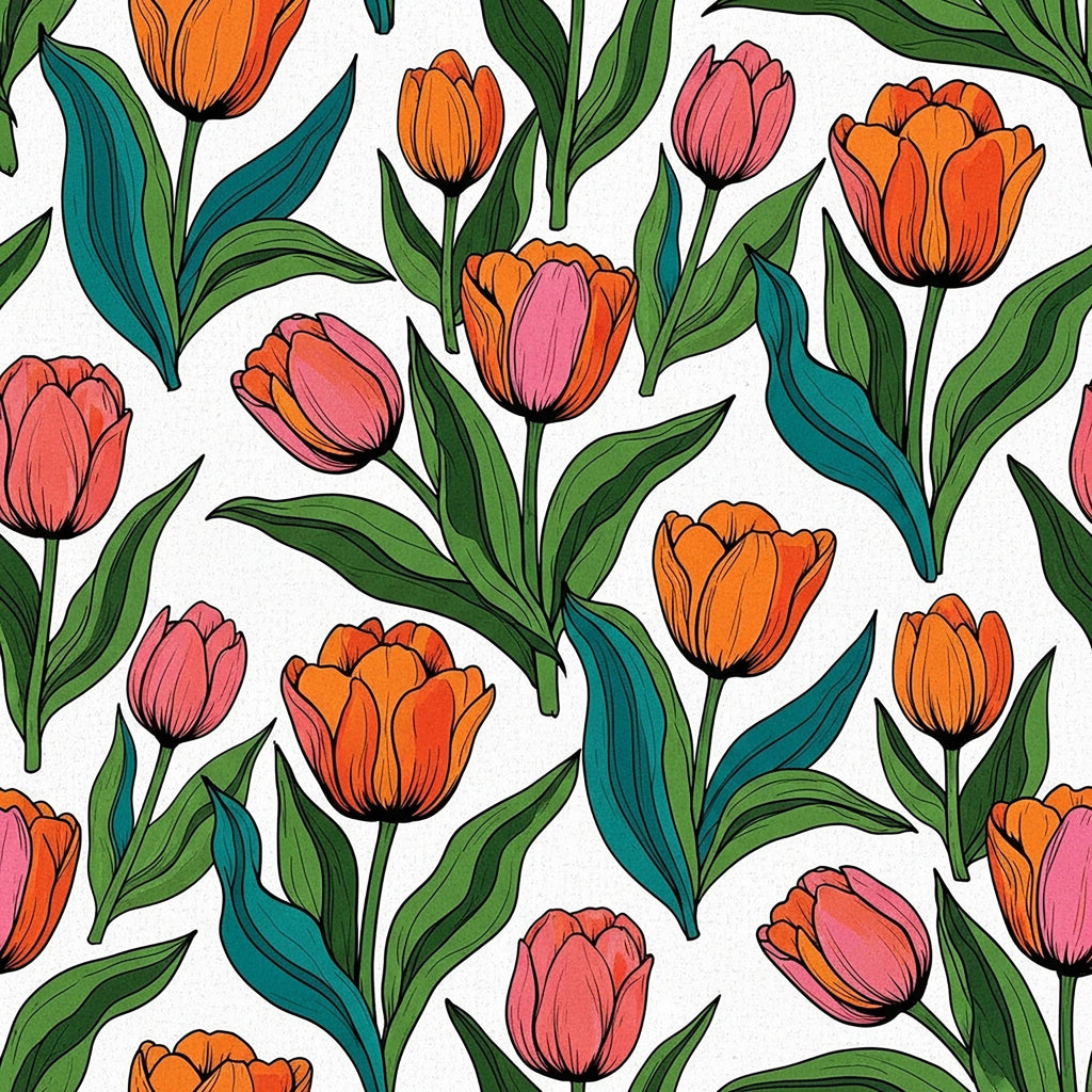 Summer Floral Pattern 10 Minky Fabric