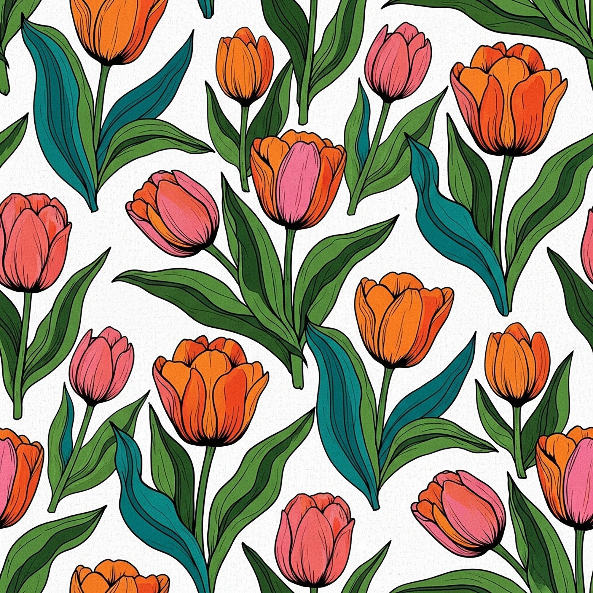 Summer Floral Pattern 10 Minky Fabric