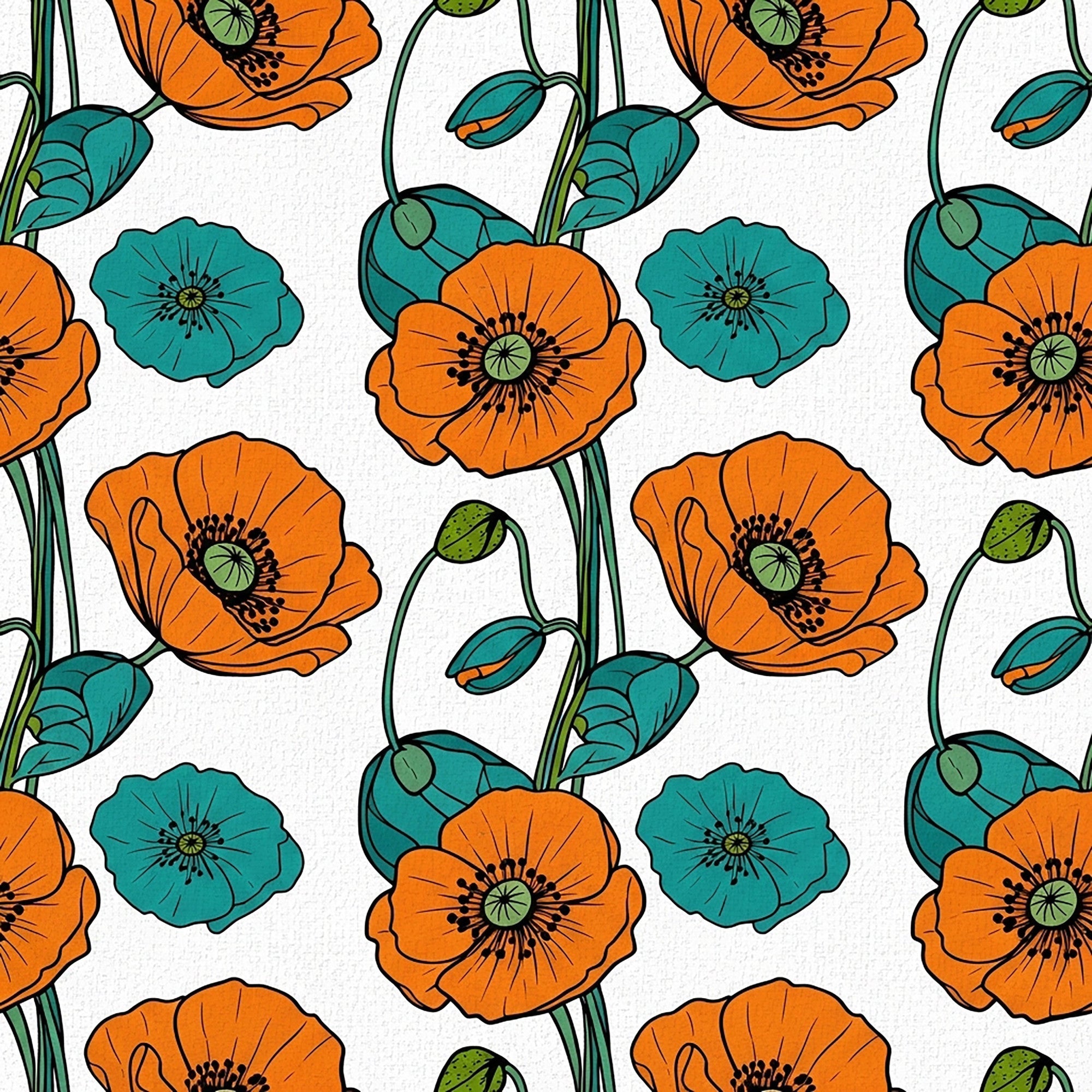 Summer Floral Pattern 12 Minky Fabric