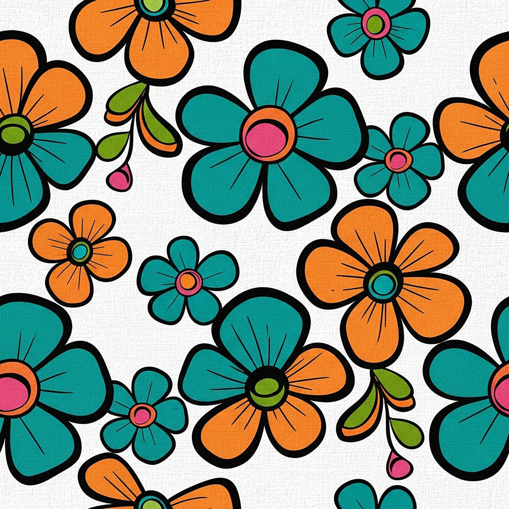 Summer Floral Pattern 13 Minky Fabric