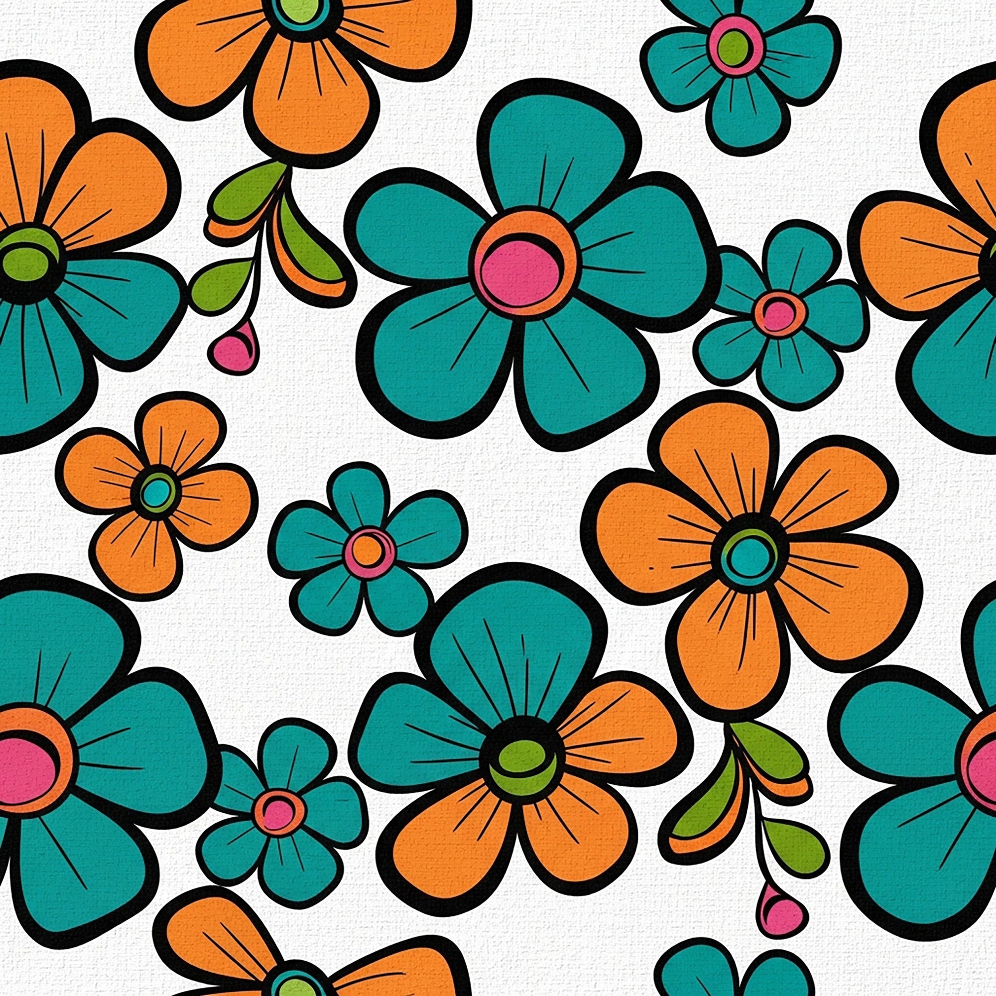 Summer Floral Pattern 13 Minky Fabric
