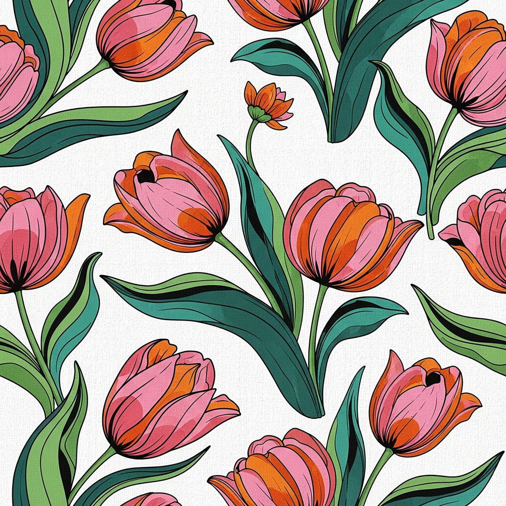 Summer Floral Pattern 17 Minky Fabric