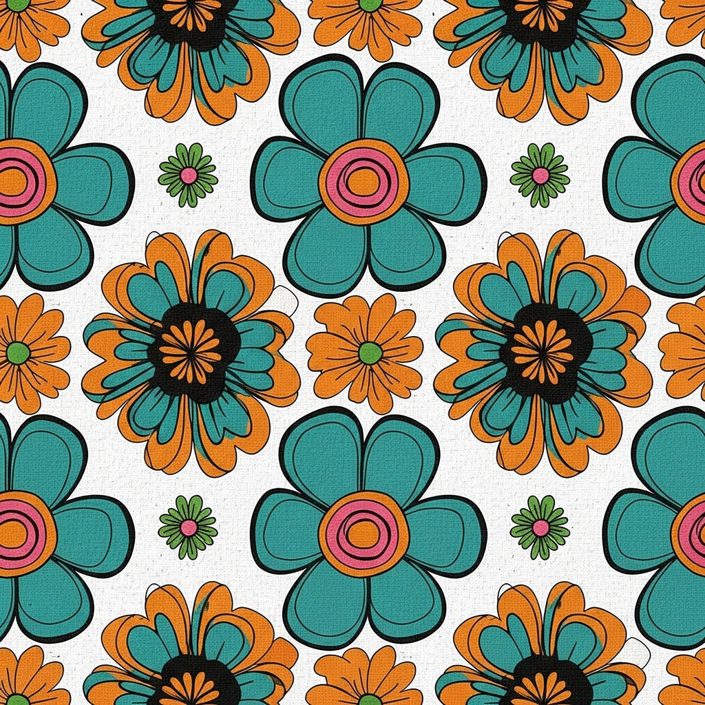 Summer Floral Pattern 19 Minky Fabric