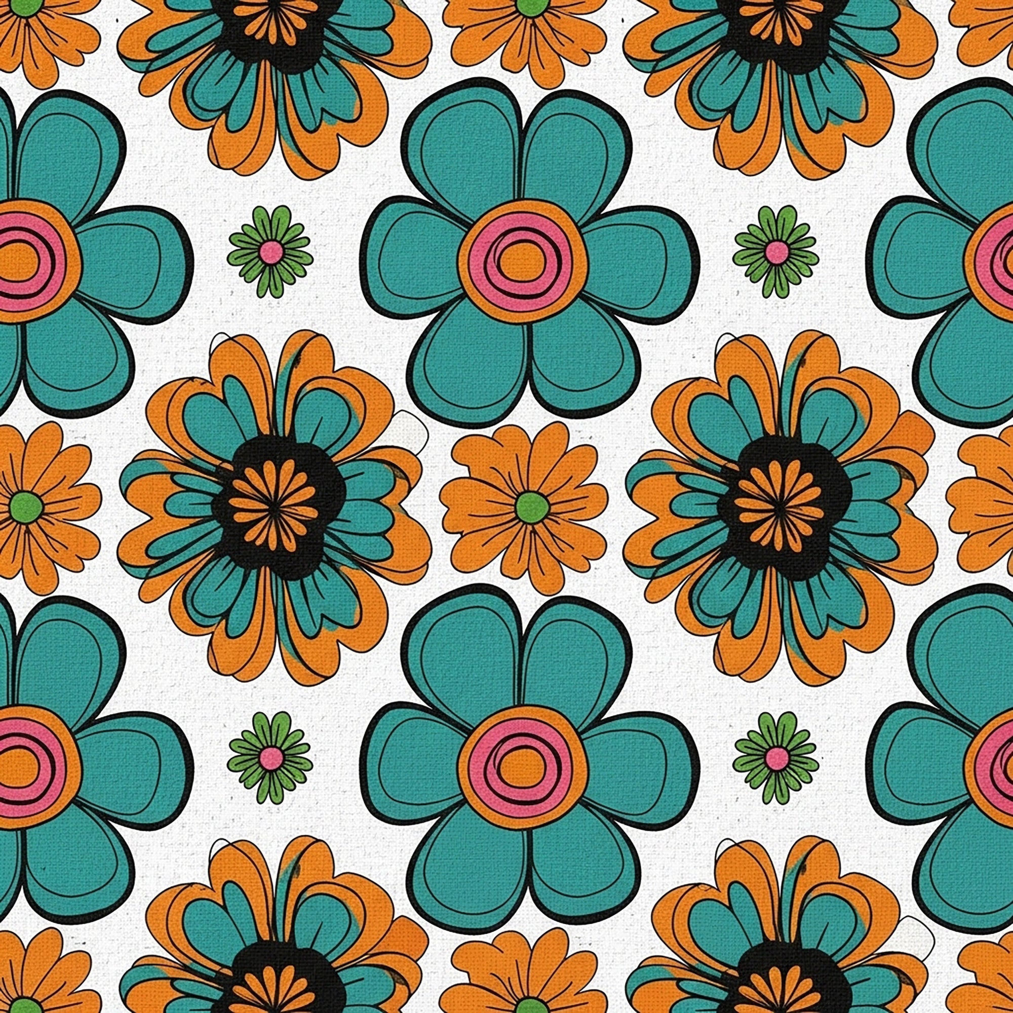 Summer Floral Pattern 19 Minky Fabric