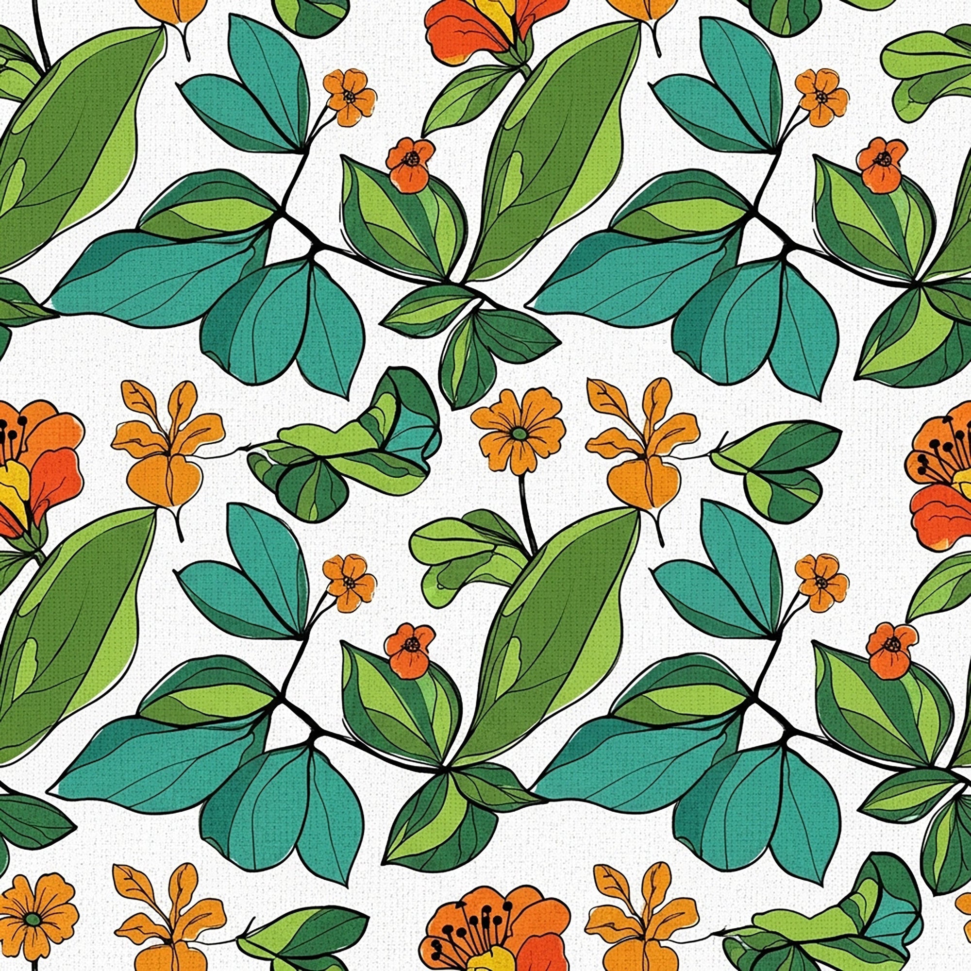Summer Floral Pattern 21 Minky Fabric