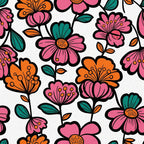 Summer Floral Pattern 22 Minky Fabric