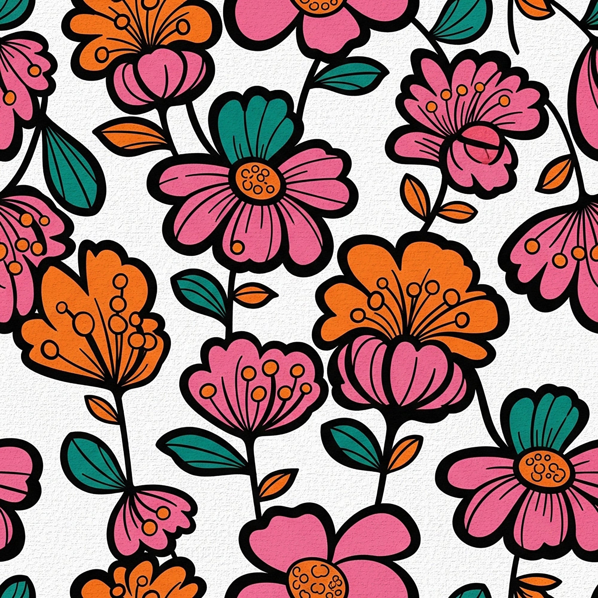 Summer Floral Pattern 22 Minky Fabric