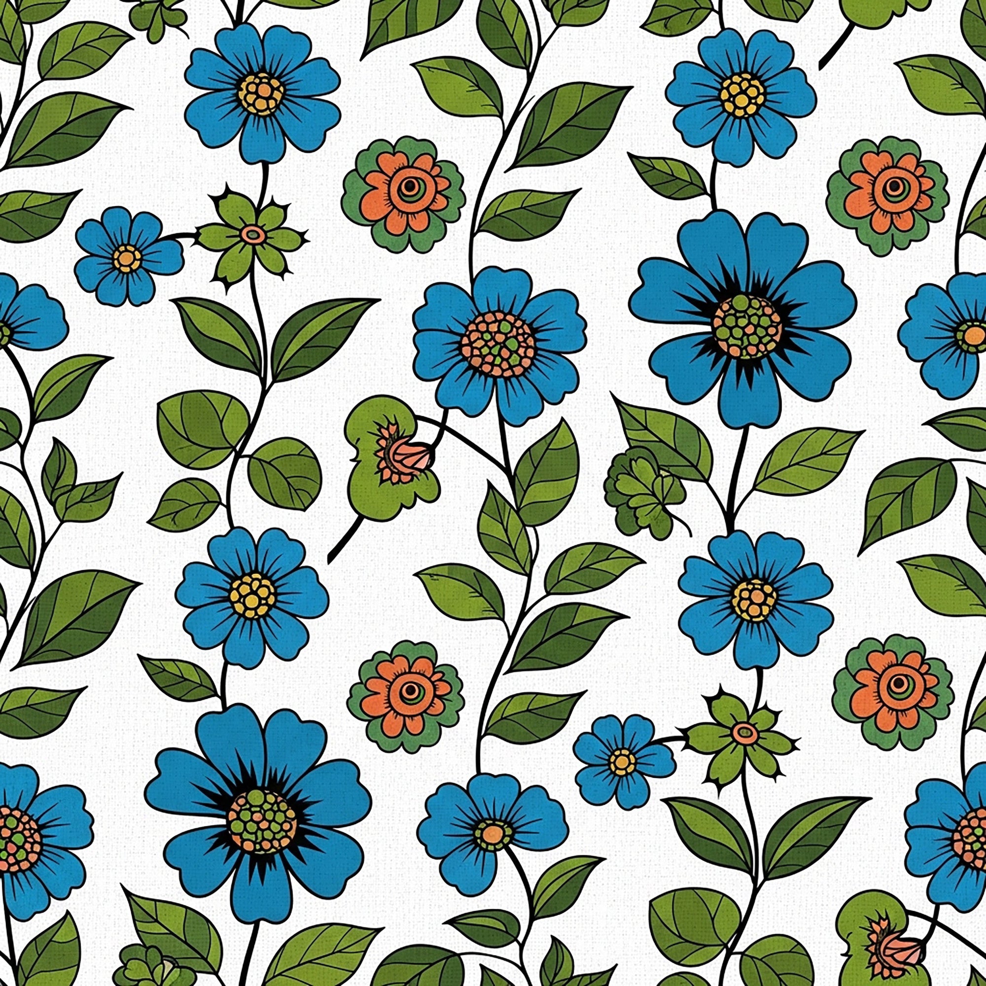 Summer Floral Pattern 25 Minky Fabric