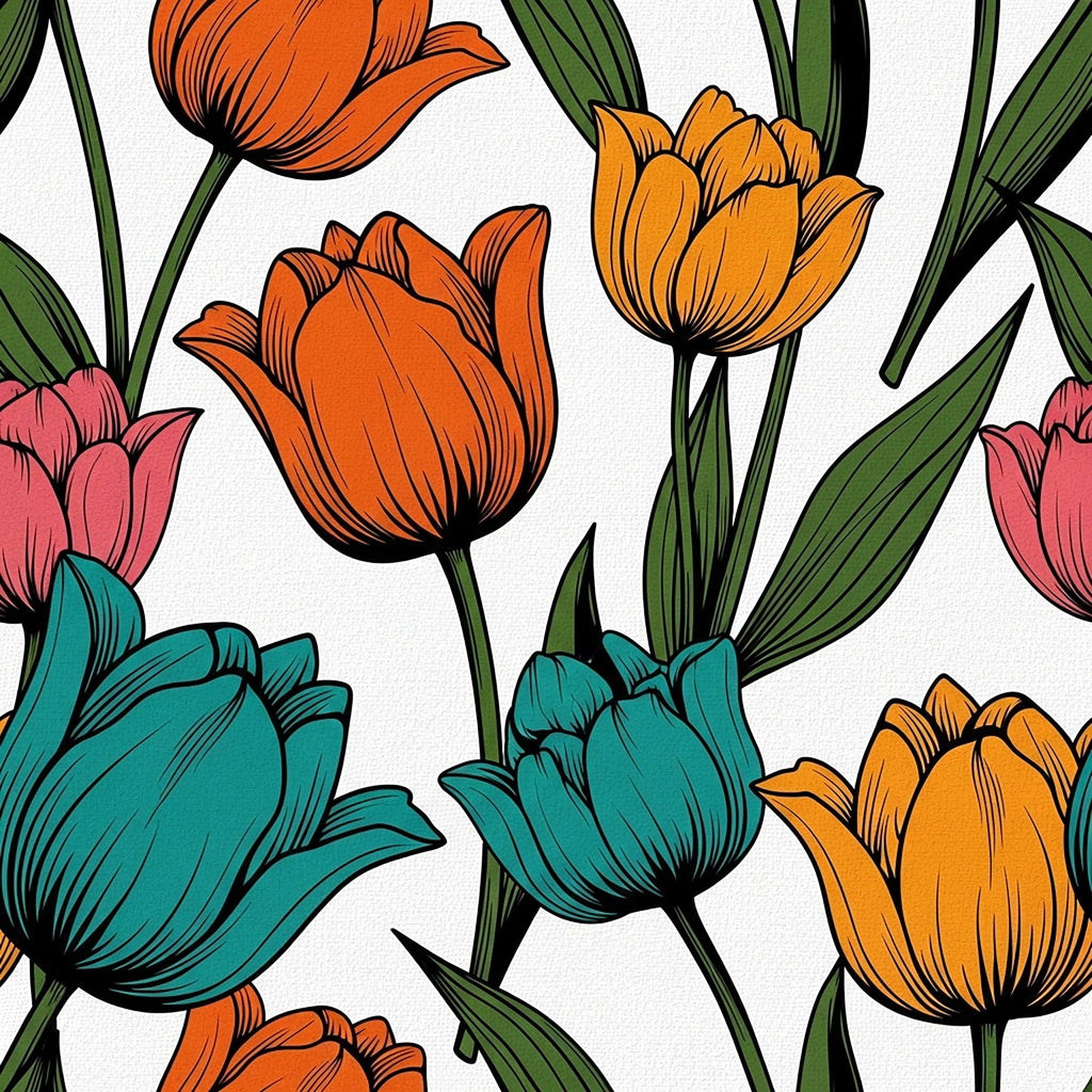 Summer Floral Pattern 26 Minky Fabric