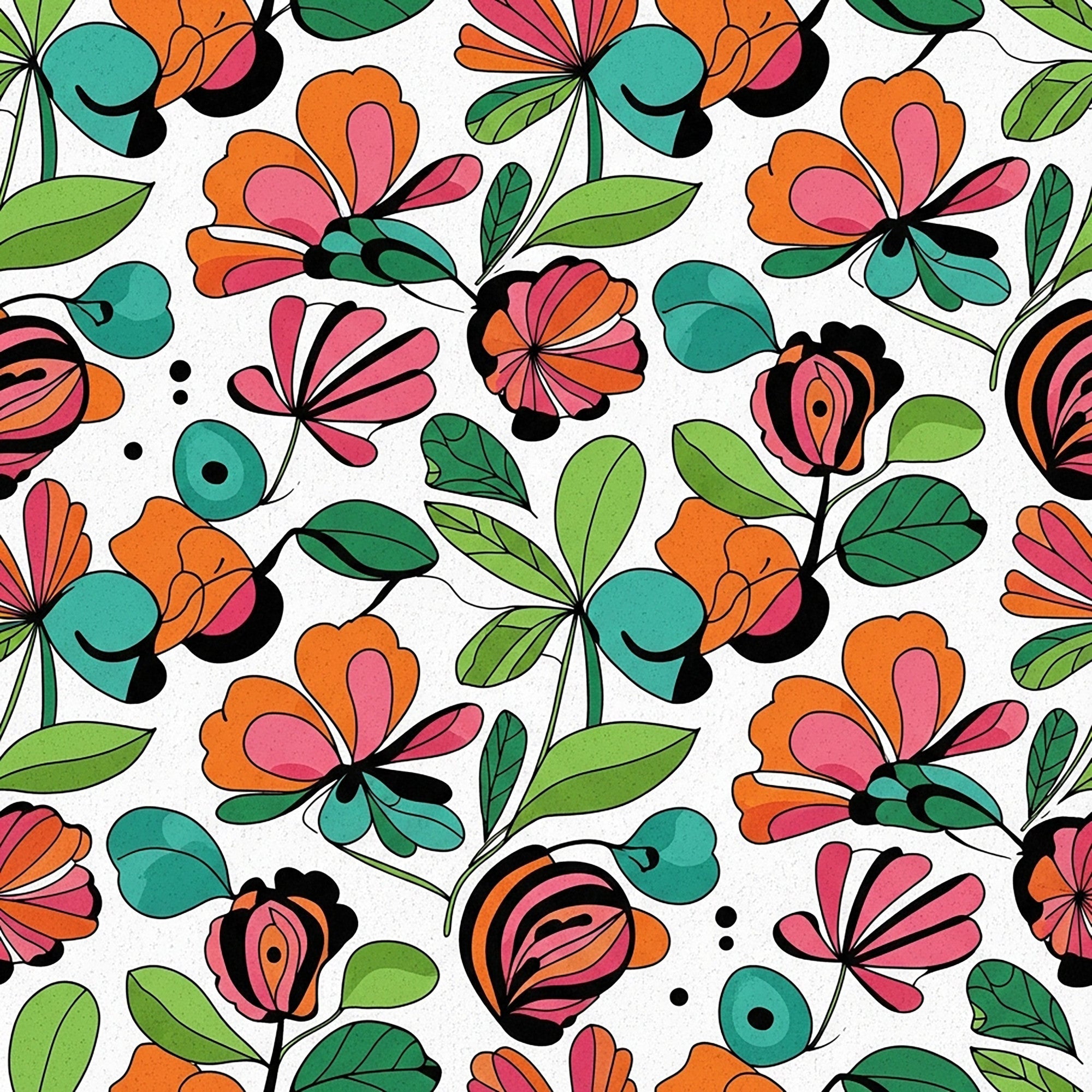 Summer Floral Pattern 27 Minky Fabric