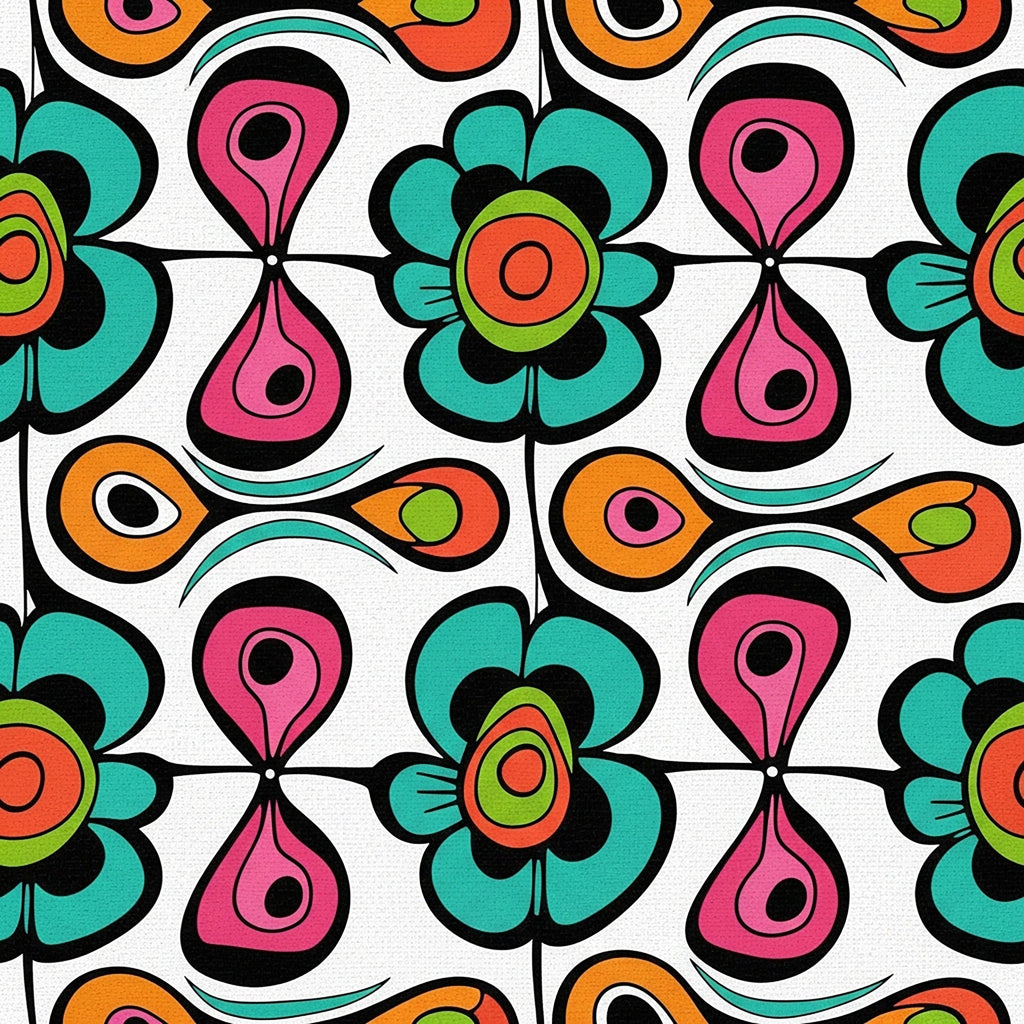 Summer Floral Pattern 3 Minky Fabric