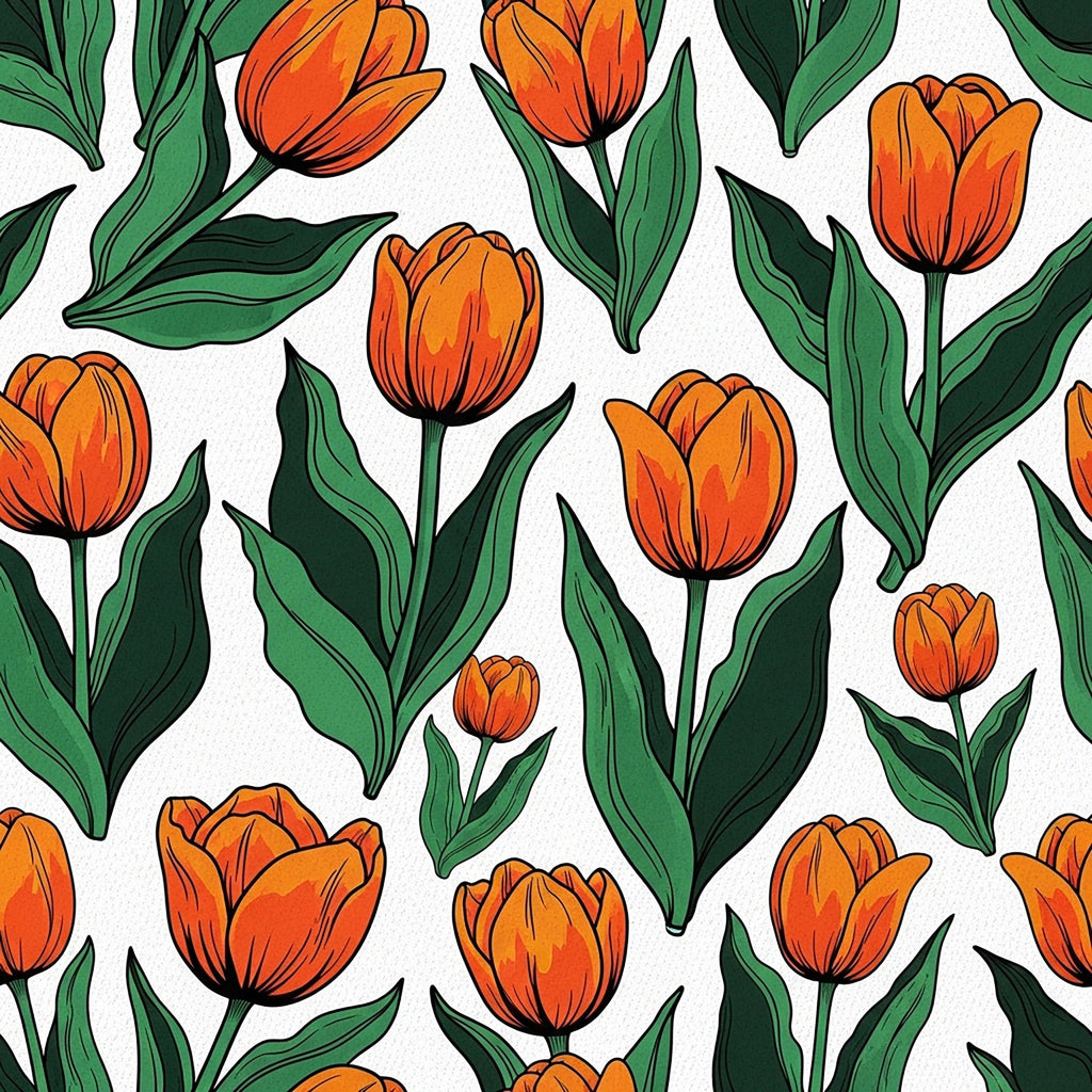 Summer Floral Pattern 4 Minky Fabric