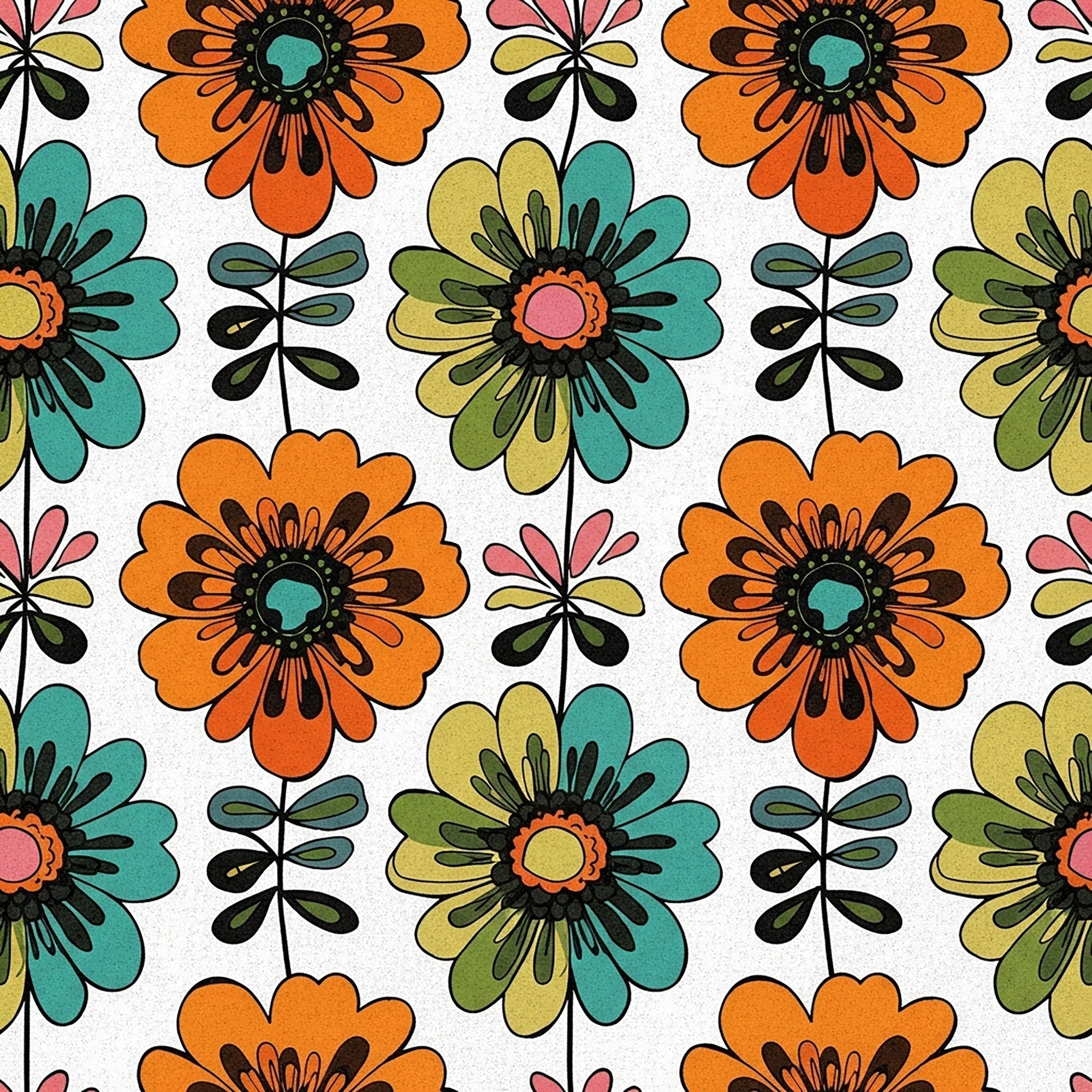 Summer Floral Pattern 6 Minky Fabric