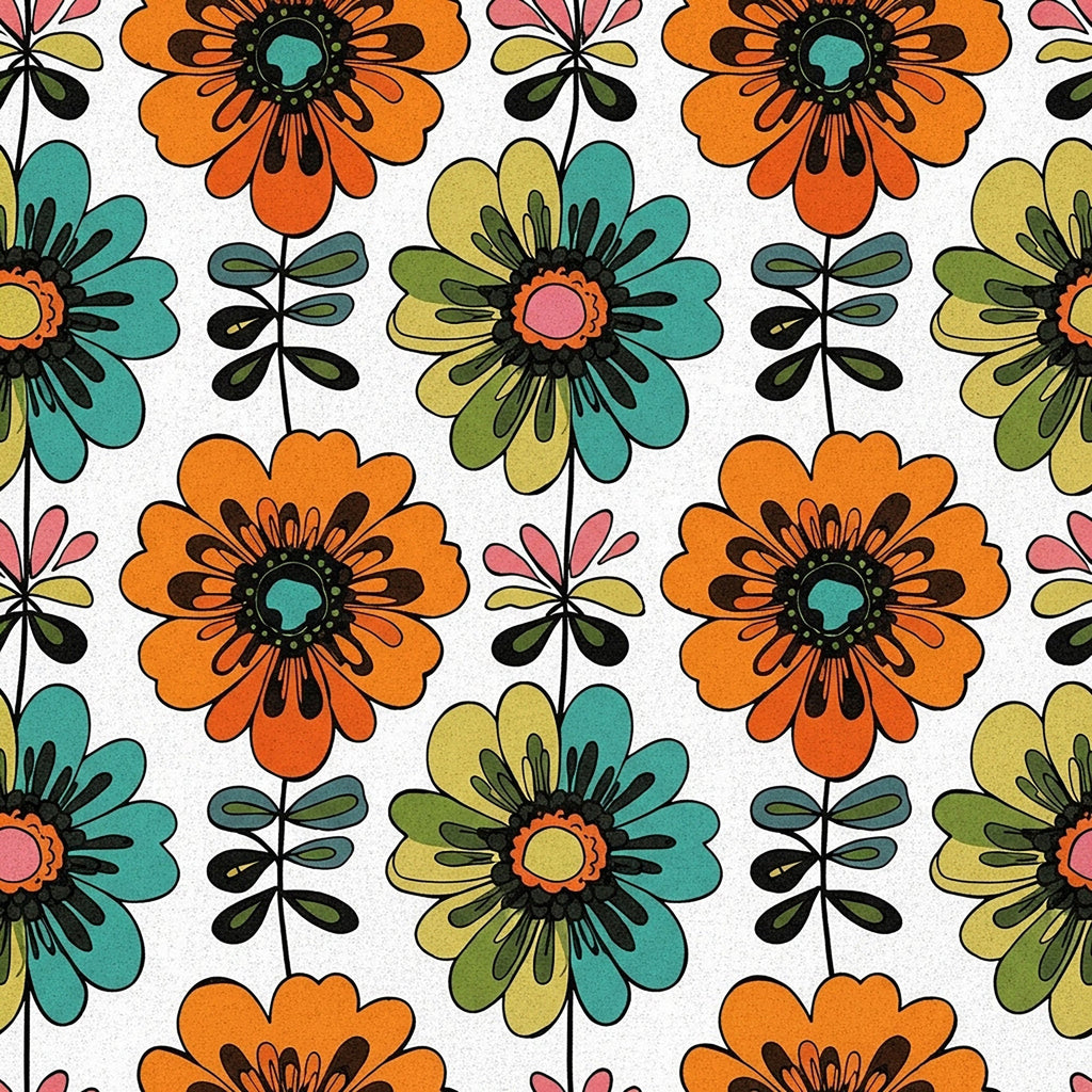 Summer Floral Pattern 6 Minky Fabric