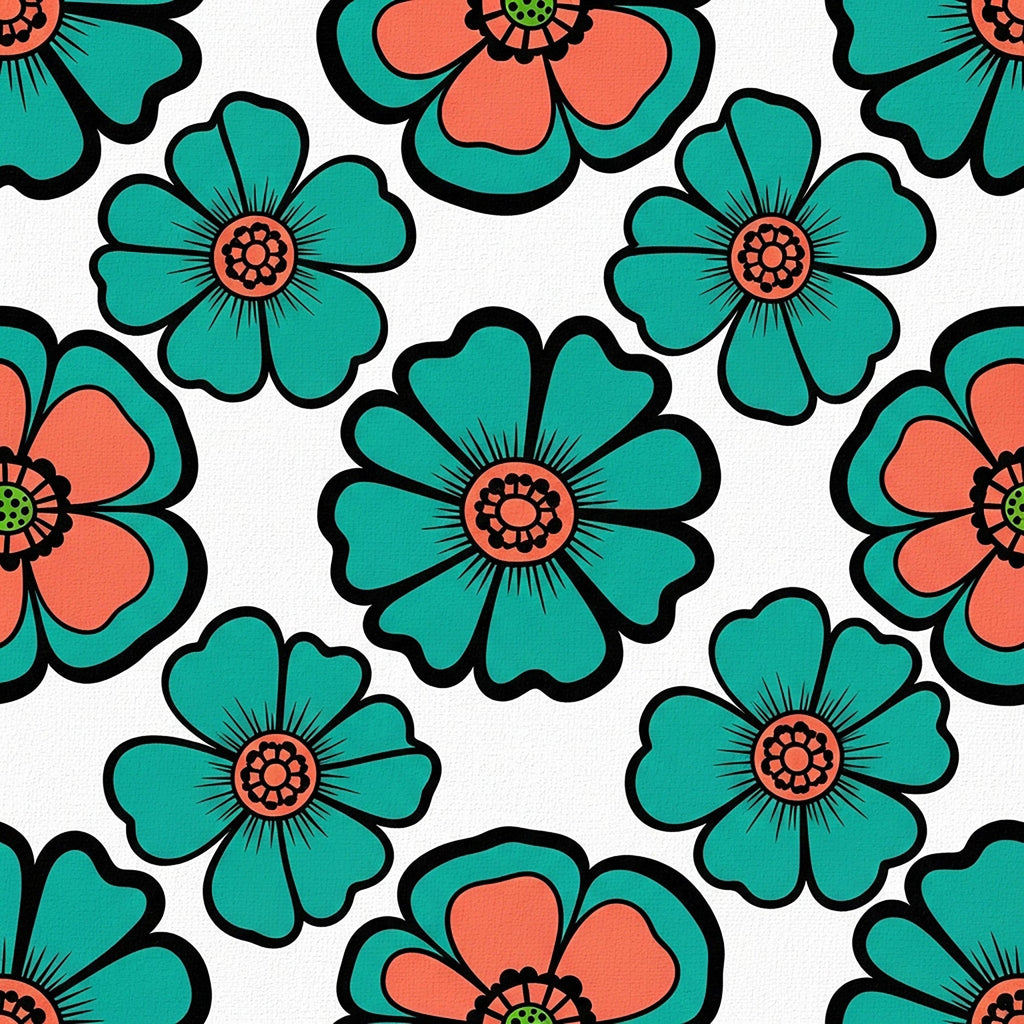 Summer Floral Pattern 7 Minky Fabric