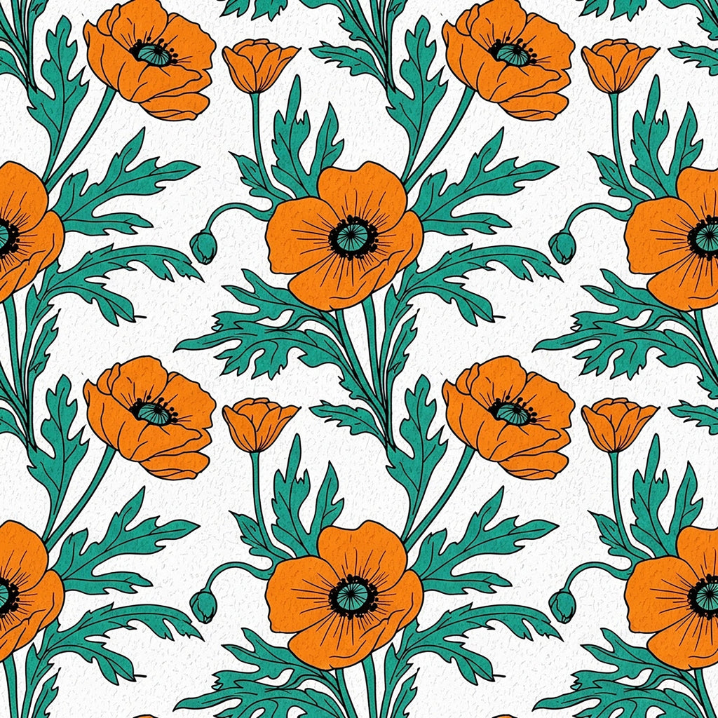 Summer Floral Pattern 8 Minky Fabric