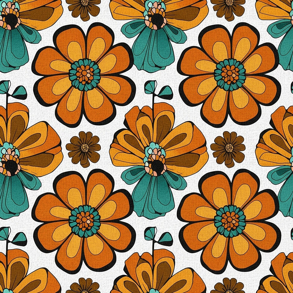 Summer Floral Pattern 9 Minky Fabric