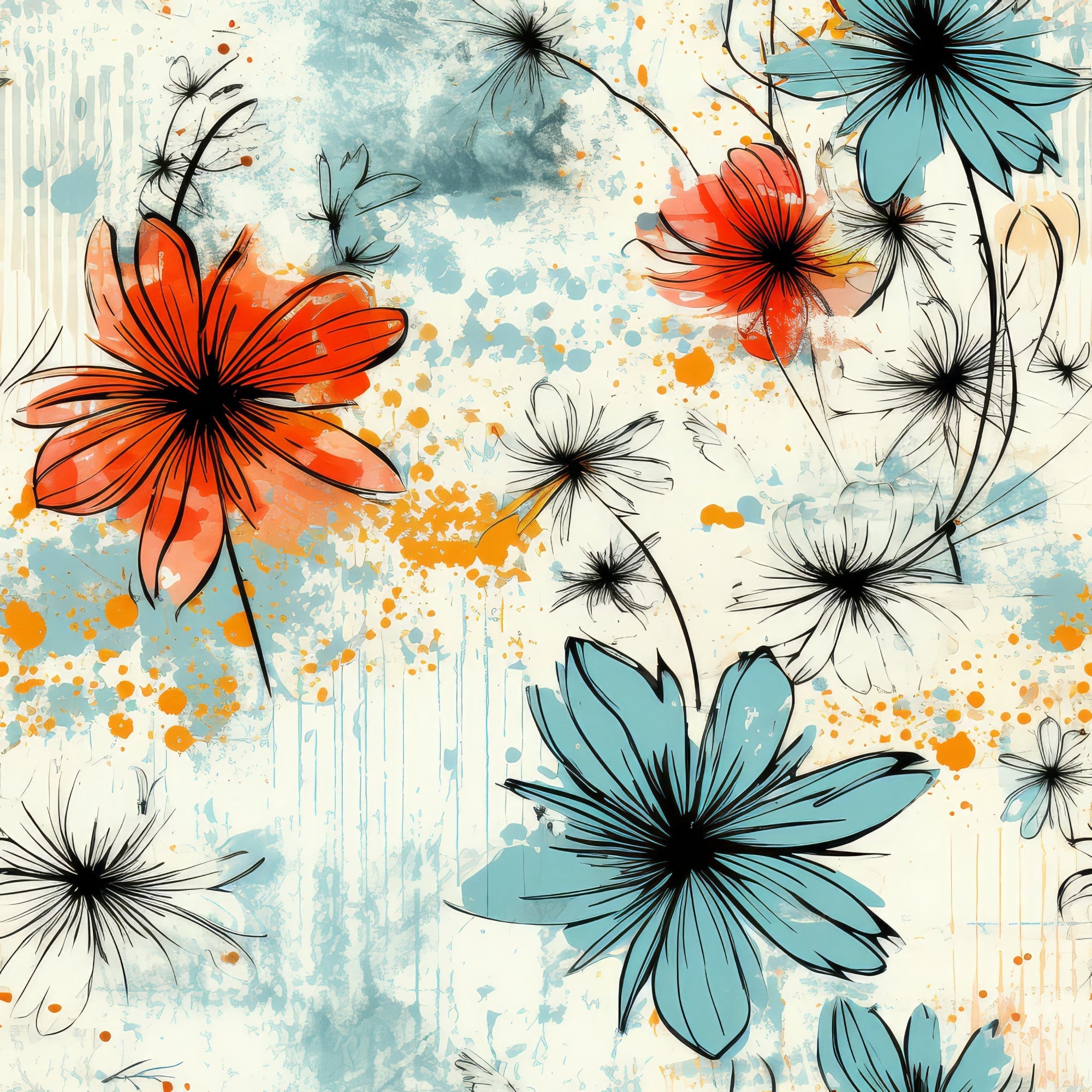 Sunwashed Daisies Pattern 6 Minky Fabric