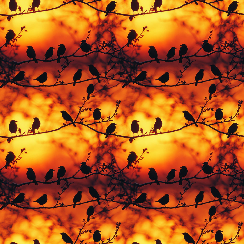Sunset Bird Pattern 10 Minky Fabric