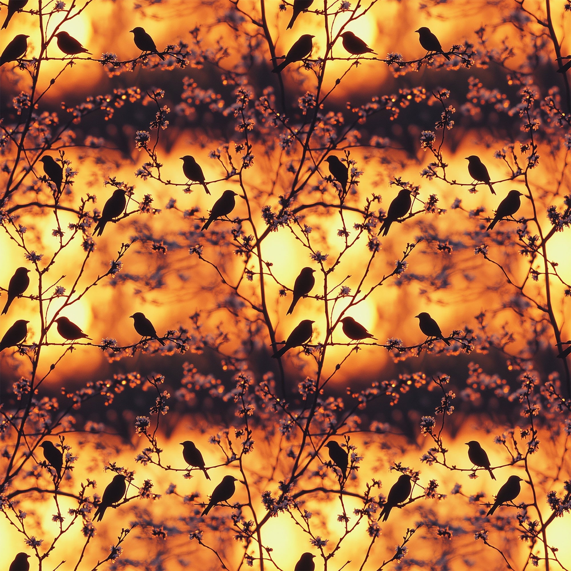 Sunset Bird Pattern 11 Minky Fabric