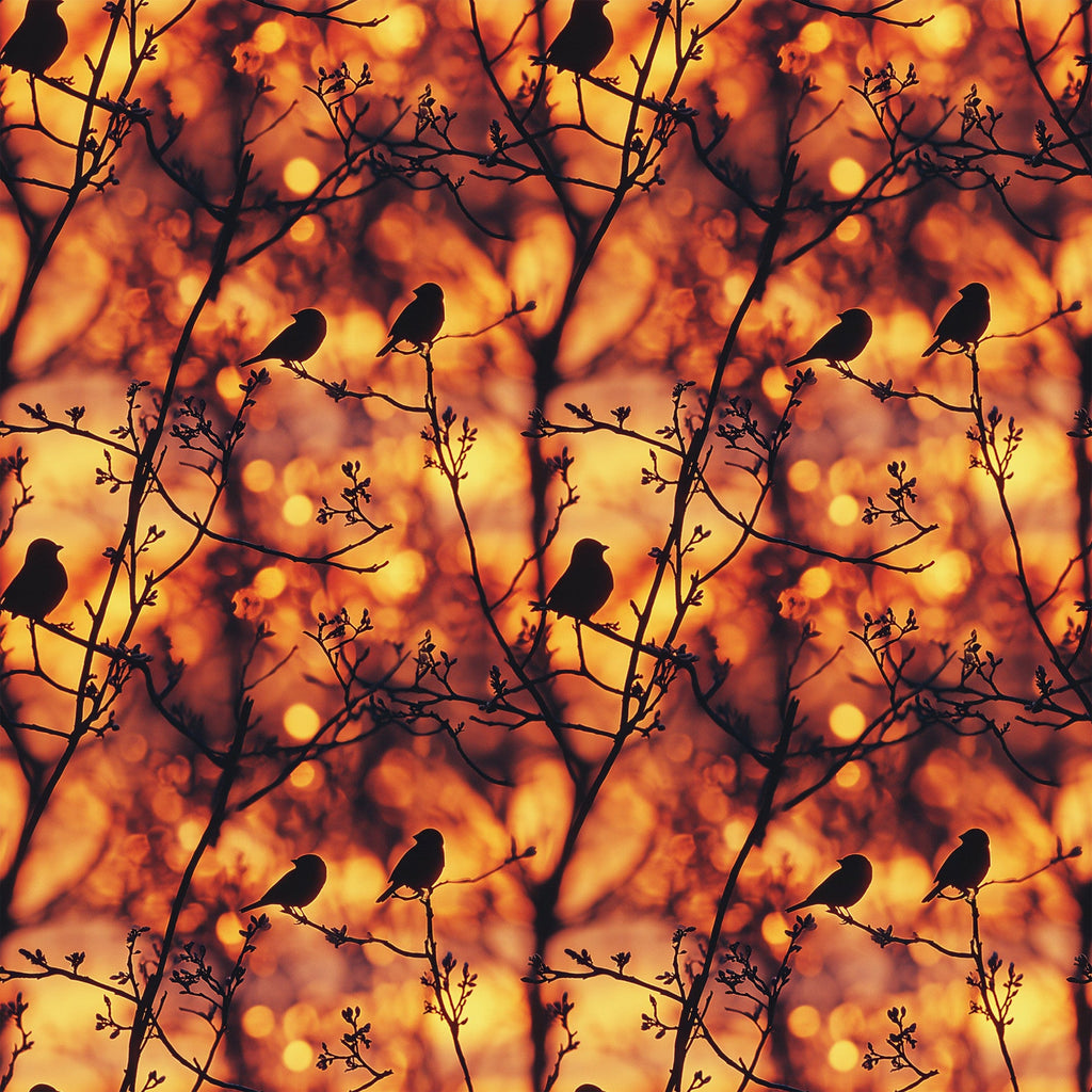 Sunset Bird Pattern 12 Minky Fabric