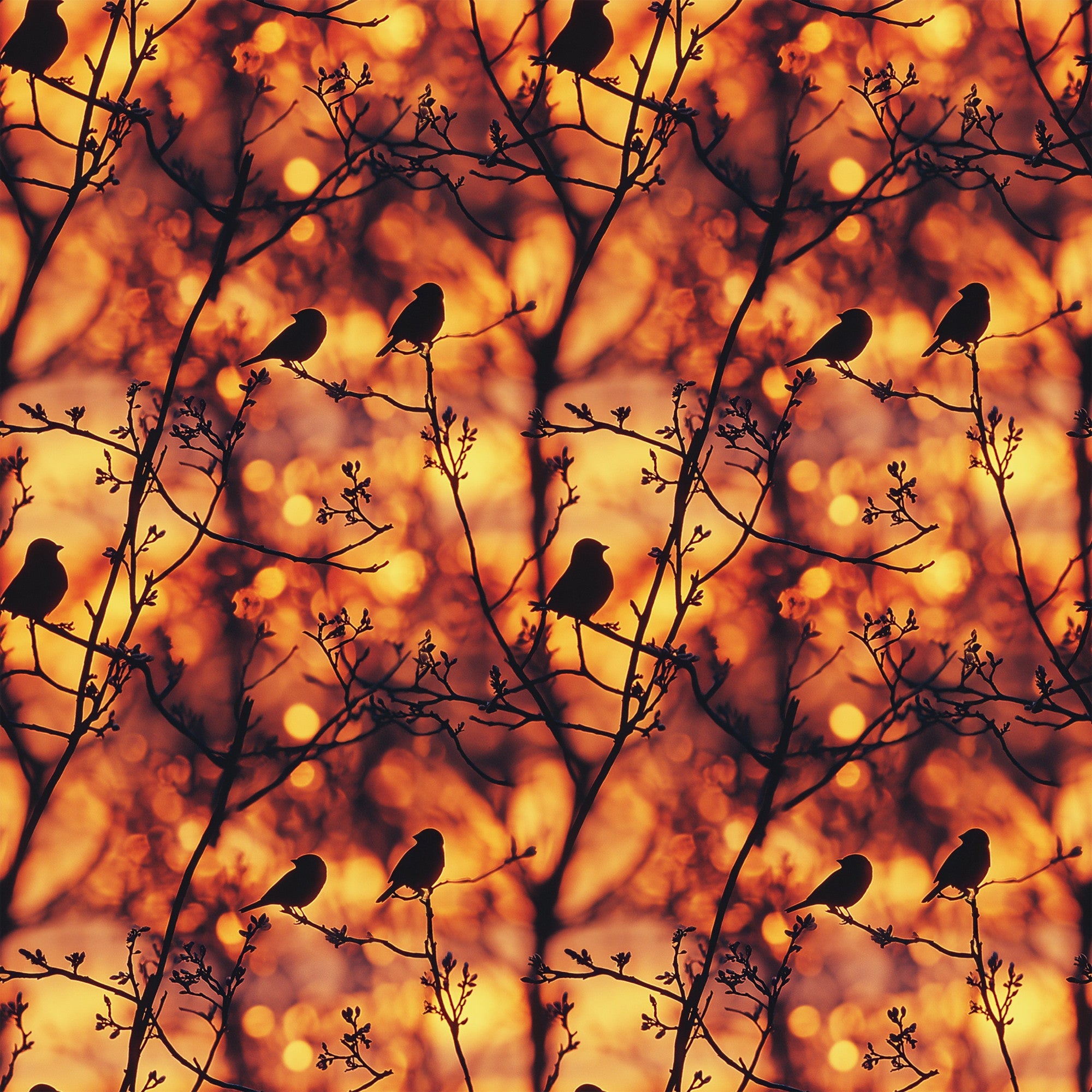 Sunset Bird Pattern 12 Minky Fabric