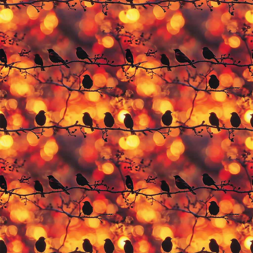 Sunset Bird Pattern 1 Minky Fabric