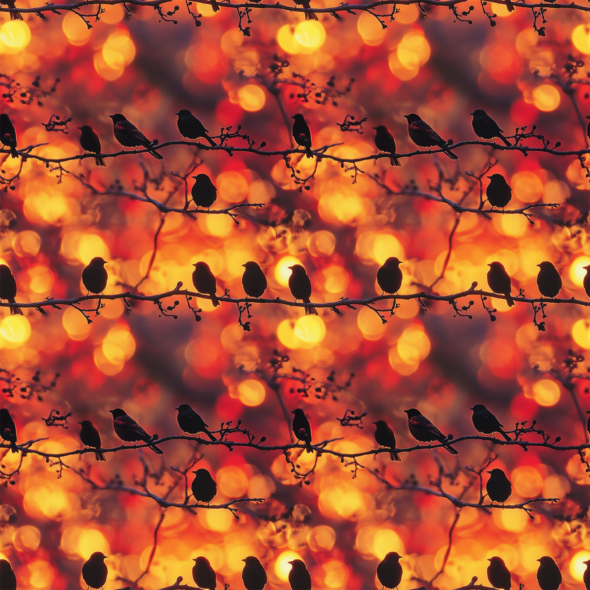 Sunset Bird Pattern 1 Minky Fabric