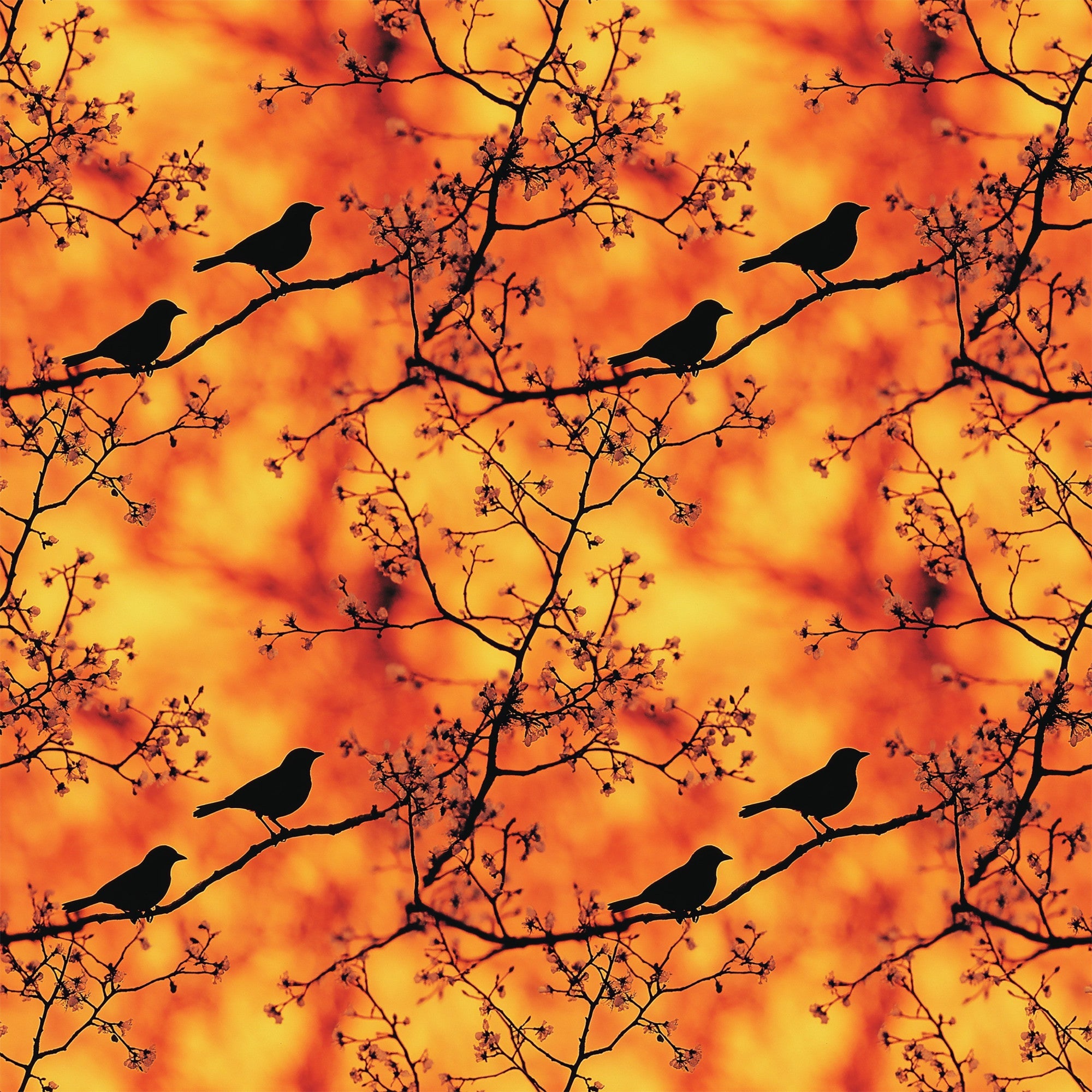 Sunset Bird Pattern 2 Minky Fabric