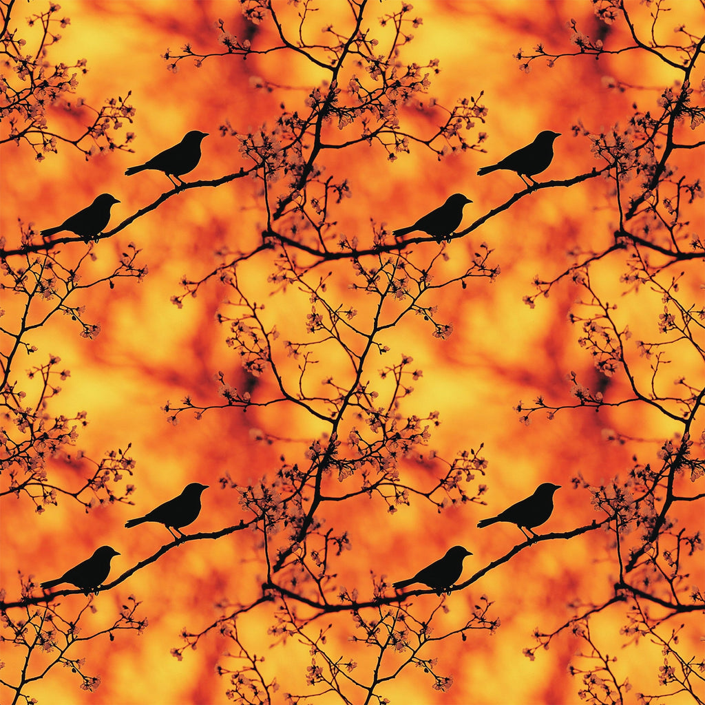 Sunset Bird Pattern 2 Minky Fabric