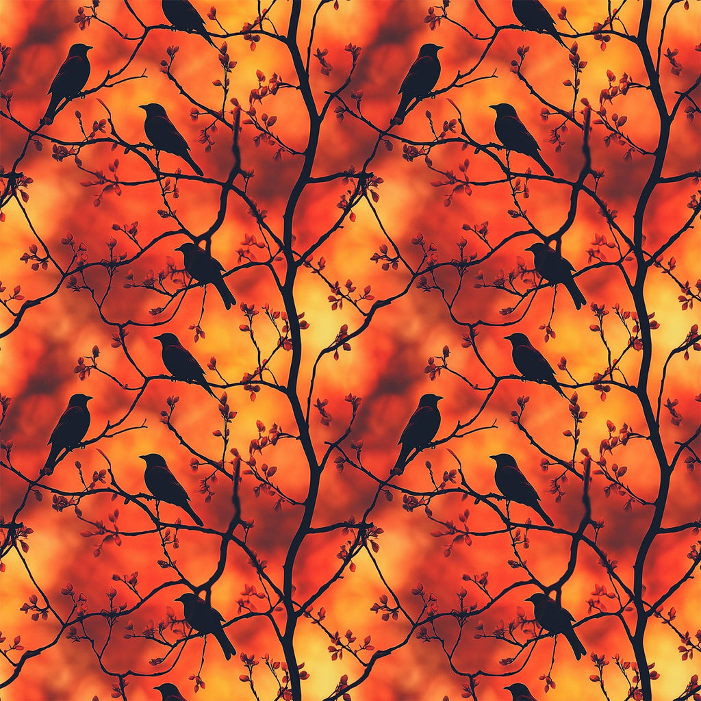 Sunset Bird Pattern 3 Minky Fabric