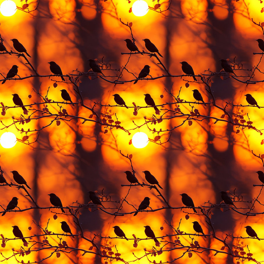 Sunset Bird Pattern 4 Minky Fabric
