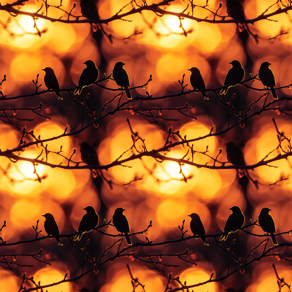 Sunset Bird Pattern 5 Minky Fabric