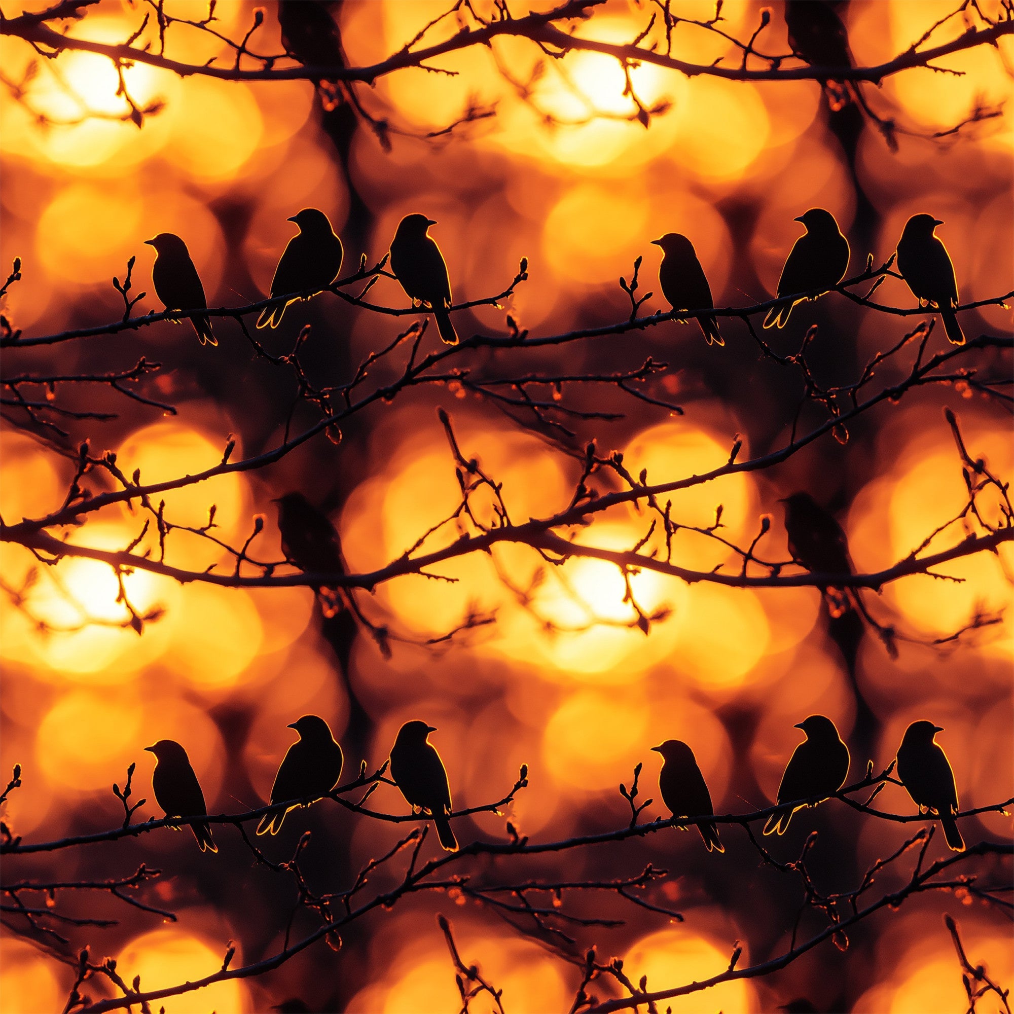 Sunset Bird Pattern 5 Minky Fabric