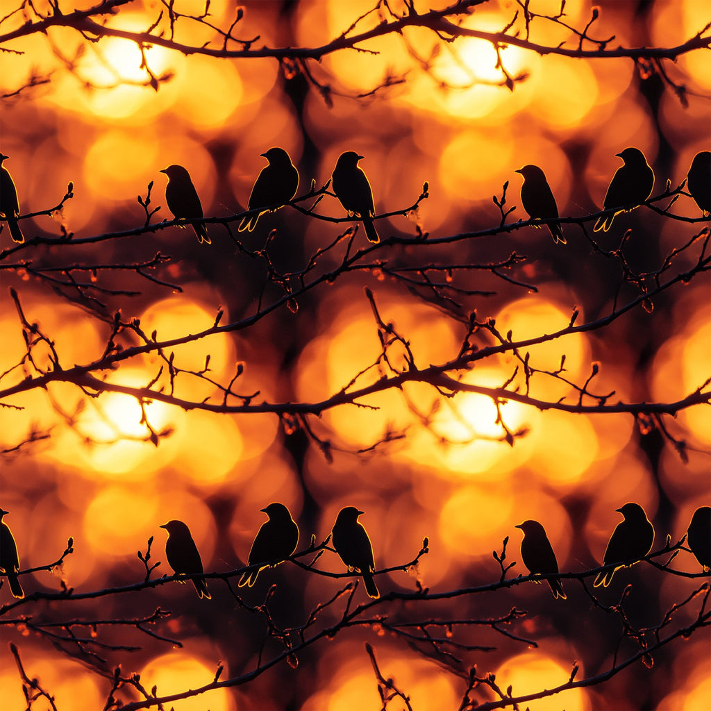 Sunset Bird Pattern 6 Minky Fabric