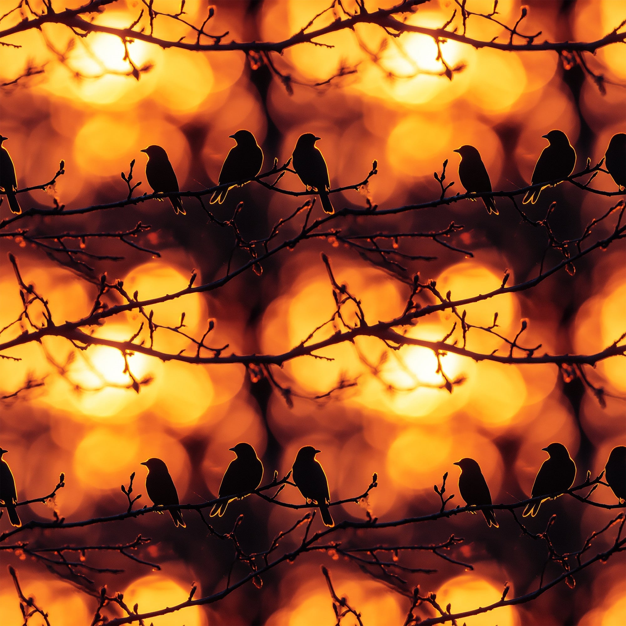 Sunset Bird Pattern 6 Minky Fabric