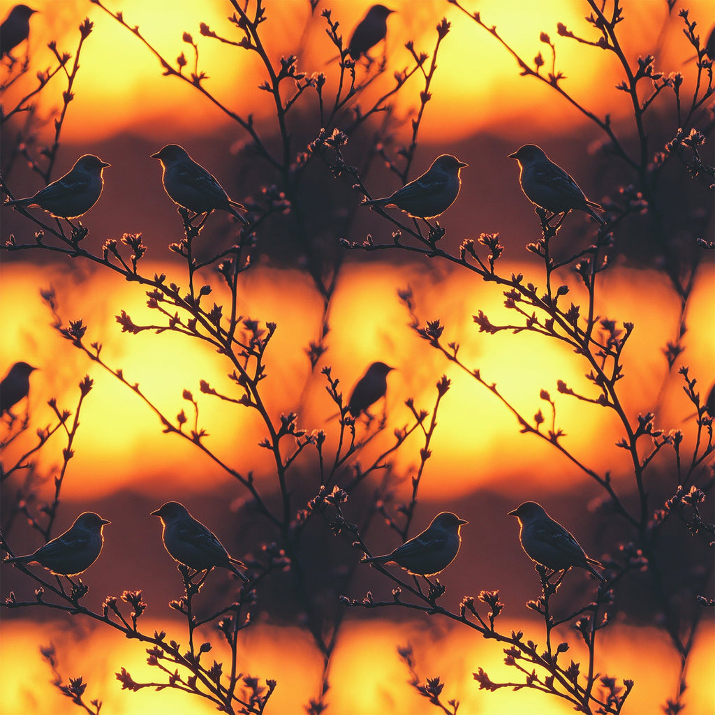 Sunset Bird Pattern 7 Minky Fabric