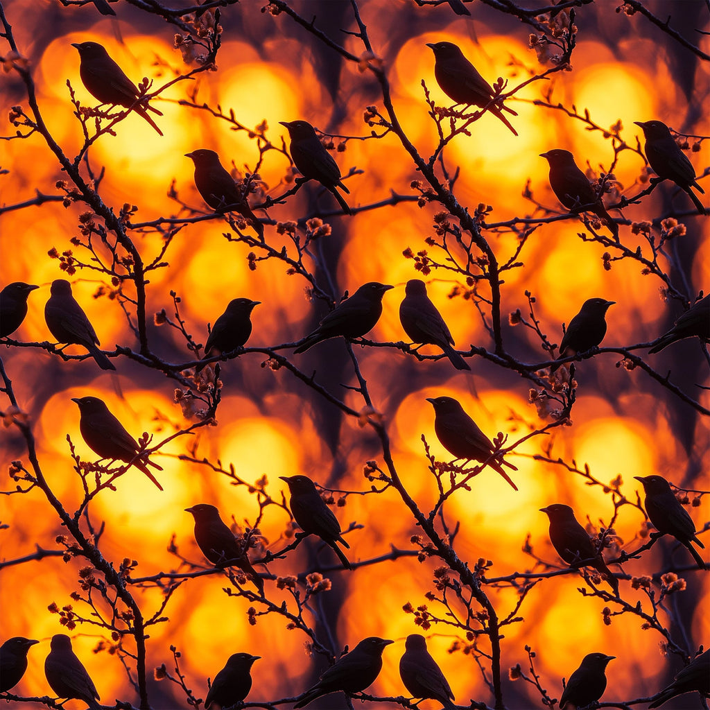 Sunset Bird Pattern 9 Minky Fabric