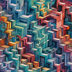 Surreal Staircases Pattern 3 Minky Fabric